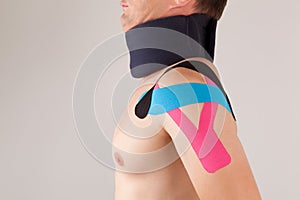 Kinesio taping for stabilizing shoulder