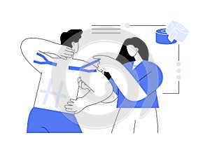 Kinesiology taping abstract concept vector illustration.