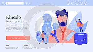 Kinesiology taping concept landing page.