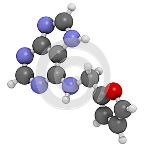 Kinetin (N6-furfuryladenine) plant hormone molecule. Promotes cell division in plants. Used in skin care and cosmetics for