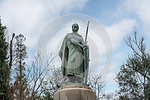 King Afonso Henriques Statue Afonso I of Portugal, sculpted by Soares dos Reis in 1887 - Guimaraes, Portugal