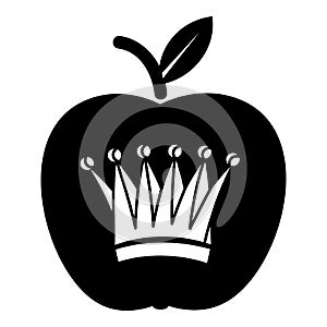 King apple icon, simple black style