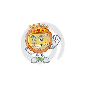 King apple pie cartoon character with mascot