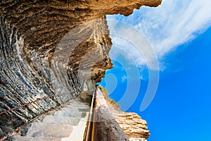 King Aragon`s Stairs in Bonifacio Corsica