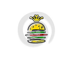 King Burger Vector Logo Design Element