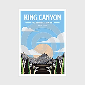 King Canyon National Park poster vector illustration design