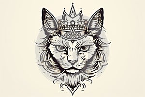 The King of Cat Design for T-shirt