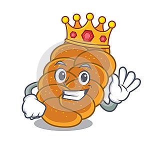 King challah mascot cartoon style