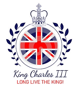 King Charles III Long live the king with British flag photo