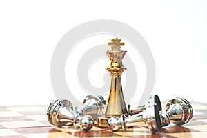 King chess take over all the enemies. Business strategy and competitive concept