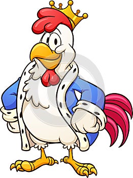 King chicken cartoon character looking proud