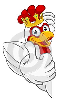 King Chicken Rooster Cockerel Bird Crown Cartoon photo