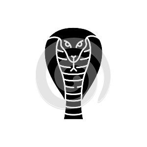 King cobra black glyph icon