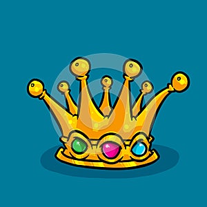 King crown parody item gold cartoon illustration