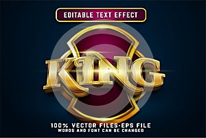 king 3d gold text effect premium vectors