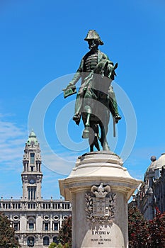 King D.Pedro IV monument, Liberdade square, Porto photo