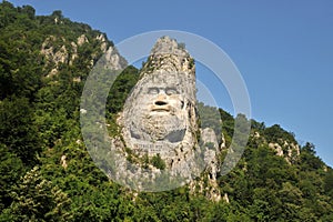 The King of Dacia Decebal statue in Orsova , Romania