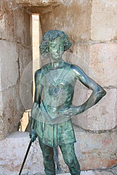 King David statue, Jerusalem, Israel.