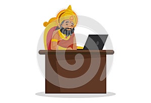 King Dhritarashtra Vector Cartoon Illustration