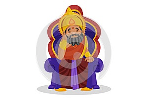 King Dhritarashtra Vector Cartoon Illustration