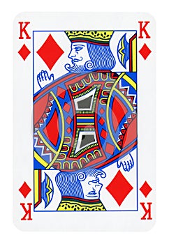 King of Diamonds playing card isolated on white