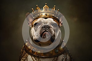 a king dog in his crown being self proud photo