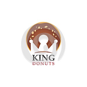 King Donuts Logo Design Vector