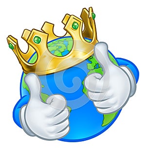 King Earth Globe World Mascot Cartoon Character