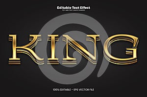 King editable text effect in modern trend style