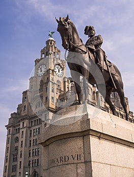 King Edward VII and Liver Building, Liverpool photo