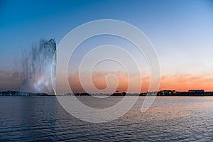 King Fahd Fountain - Jeddah Fountain â€“ Sea Beach Sunset - Saudi Arabia