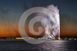 King Fahd`s Fountain, also known as the Jeddah Fountain in Jeddah, Saudi Arabia