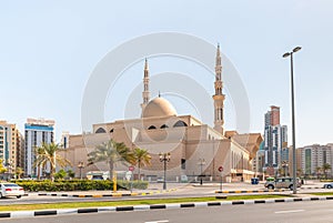 The King Faisal Mosque in Sharjah city, United Arab Emirates