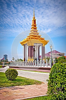 King Father Statue Norodom Sihanouk in Phnom Penh, Cambodia. photo