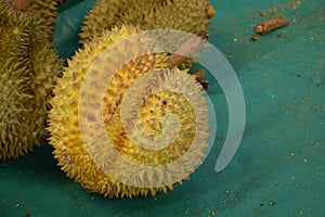 King of Fruit Durian tropical fruit backgroundn photo