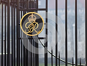 King George VI royal cypher in a gate