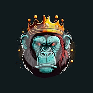 King gorilla head, esports mascot designs, gaming logo, illustration photo