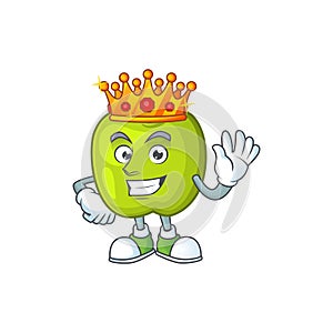 King granny smith apple character for health mascot