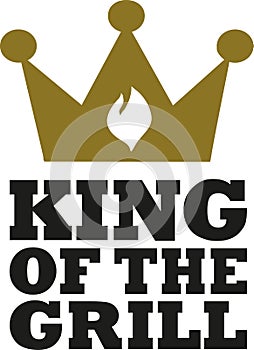 King of the grill with crown and flame photo