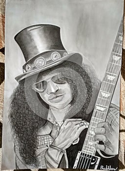 The king of guitar Saul Hudsondson & x28;SLASH& x29;