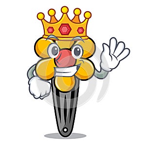 King hair clip mascot cartoon