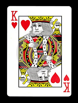 King of hearts playing card,