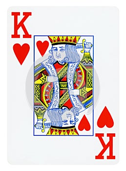 King of Hearts  playing card - isolated on white