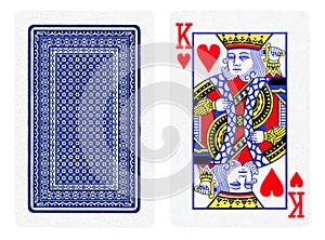 King of Hearts Vintage playing card - isolated