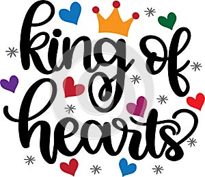 King of hearts, xoxo yall, valentines day, heart, love, be mine, holiday, vector illustration file