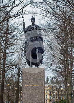 King horseman riding bronze statue horse, Frantiskovy lazne, Franciscus