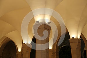 King Hussein Bin Talal mosque in Amman (at night), Jordan