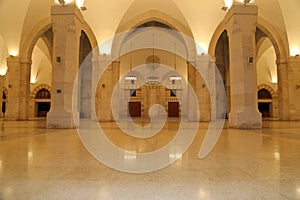 King Hussein Bin Talal mosque in Amman (at night), Jordan