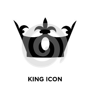 King icon vector isolated on white background, logo concept of K