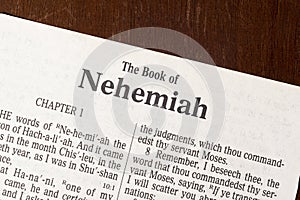 The Book of Nehemiah Title Page Close-up